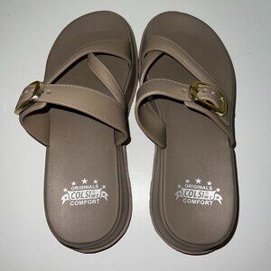 Taupe/Brown Sandal Slides